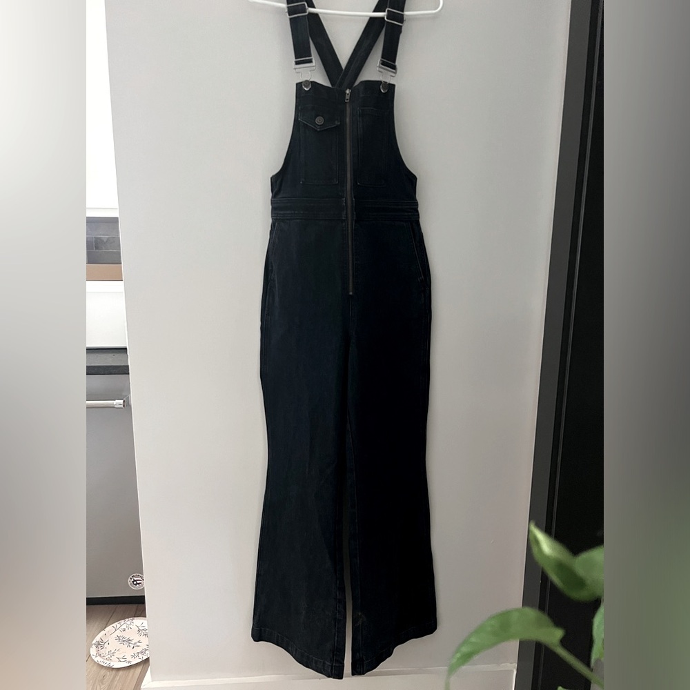 Madewell Dark Denim Zip-Front Wide-Leg Jumpsuit